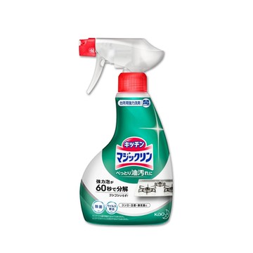 日本KAO花王-廚房爐具約60秒瞬效分解重油污垢強力泡沫噴霧清潔劑(薄荷香)400ml/深綠瓶(瓦斯爐,抽油煙機,爐架,流理台,家電器清潔)