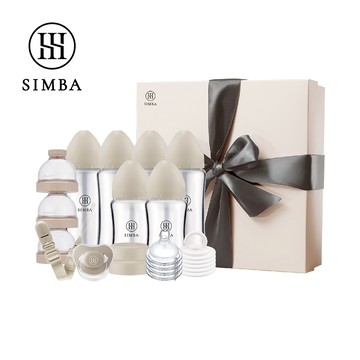 小獅王辛巴 蘊蜜質金玻璃新生頂級禮盒_新生適用－限宅配【贈心意提袋】