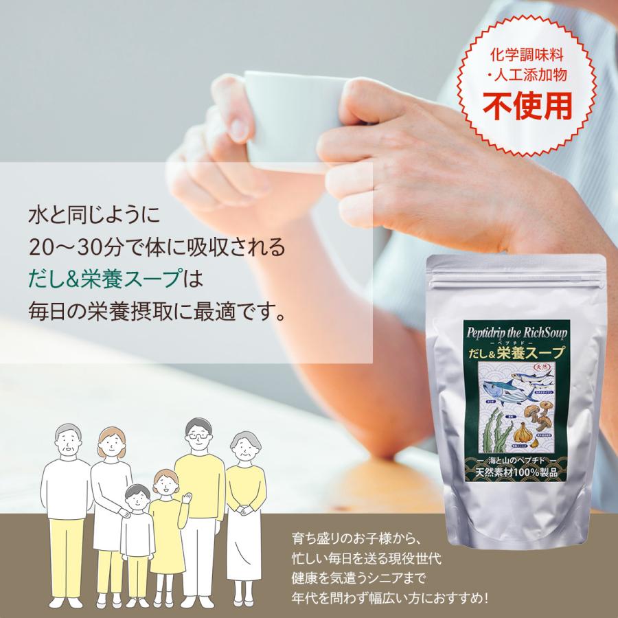 だし  栄養スープ 500g×2コセット ペプチド 千年前の食品舎 出汁 天然 栄養 ペプチドリップ 無添加 無塩