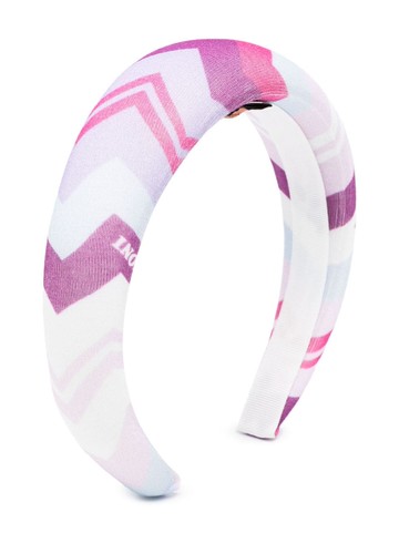 Missoni Kids - zig-zag print head-band - kids - Cotton/Elastane - One Size - Pink