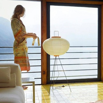 日式野口勇茶室宣紙燈簡約民宿臥室書房落地燈設計師檯燈