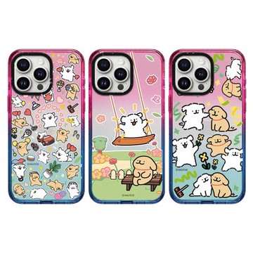 CASETi聯名Maltese線條小狗iPhone15Promax手機殼適用于蘋果14promax個性棉花糖亞克力創意12蝴蝶秋千貼紙15