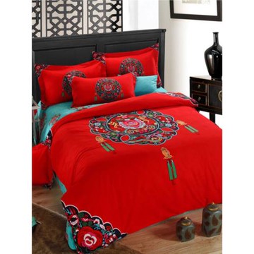 新款加厚全棉磨毛四件套床單被套床品套件純棉婚慶四件套床上用品