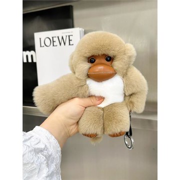 小猴子鑰匙扣掛件玩偶真獺兔毛