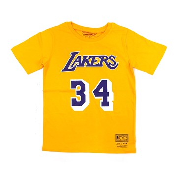M&N NBA 青少年 N&N 短袖上衣 湖人隊 #34 Shaquille ONeal