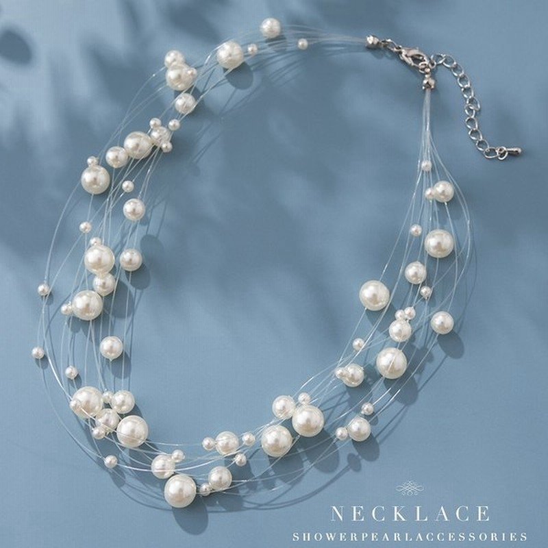 結婚式 ネックレス お呼ばれ アクセサリー セット可能 パーティー パール パールネックレス 通販 Lineポイント最大get Lineショッピング