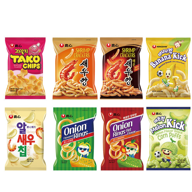 【蝦皮直營】韓國 農心 餅乾系列 章魚風味餅/蝦味條/蝦片/洋蔥圈/香蕉玉米脆條/哈密瓜玉米脆條 零食 點心 餅乾