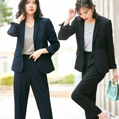 ベルーナ ２点セット 洗える 多機能セットアップ ネイビー 15号 レディース 通勤 オフィス お仕事 ｏｌ 上品 美脚 着回し 普段使い デイリー Uv対策 抗菌防臭 防シワ加工 ストレッチ 伸縮性 洗濯機 通販 Lineポイント最大get Lineショッピング