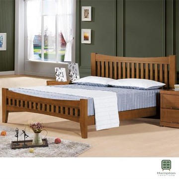 【Hampton 漢汀堡】雷思麗柚木色5尺雙人床架