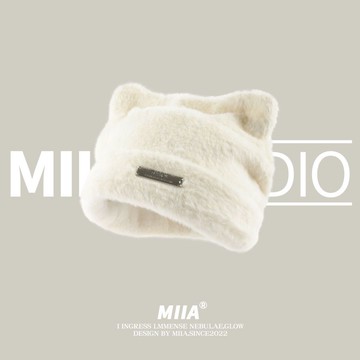 🔥臺灣出貨🔥韓國新款可愛耳朵仿貂毛針織帽冷帽毛線帽子女時尚百搭包頭帽潮