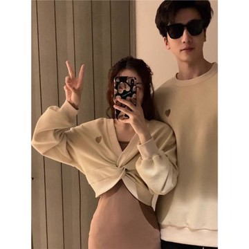 阿姐家情侶裝春秋季一裙一衣衛衣ins網紅潮牌設計感小眾2026新款