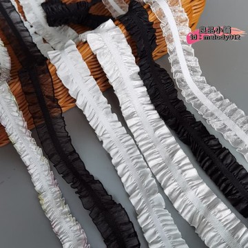 快速出貨 【台灣現貨】雙邊彈力 褶皺花邊鬆緊帶diy配飾裙子寬彈力加寬加厚橡皮筋工藝品