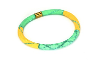 薄荷黃色項鍊珠子鉤針項鍊種子珠首飾聲明項鍊