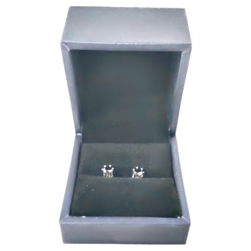 BIOAM 佰歐安 6爪王冠純銀耳環 0.5克拉 純銀鑲18K白金  黑鑽石 黑色  1組