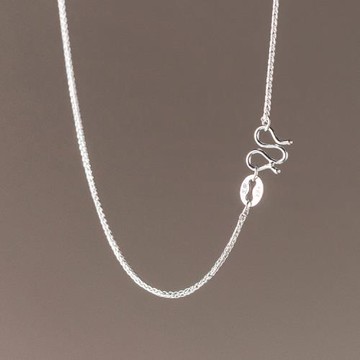 【ANGEL】設計W扣簡約都會極簡鎖骨項鍊(銀色)