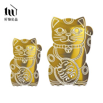 【好物良品】大/小款_開運招財燙金Lucky Neko靜電貼紙(下單送酷卡)