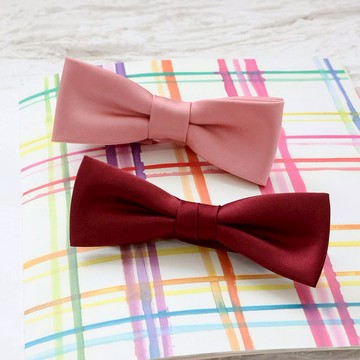 紅緞 / 粉紅 窄領結-請配戴上我  成為高貴又氣質的貴族吧