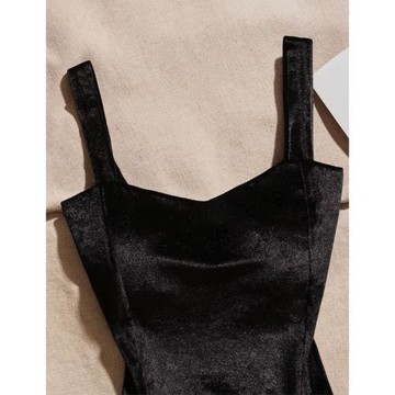 法式小眾別致金絲絨吊帶抹胸上衣女秋冬西裝內搭外穿美背短款背心