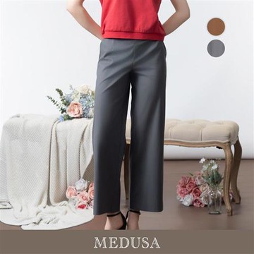 現貨【MEDUSA 曼度莎】簡約寬版天絲棉修飾直筒褲 - 2色（M-XL）｜女寬褲 女直筒長褲 女休閒褲