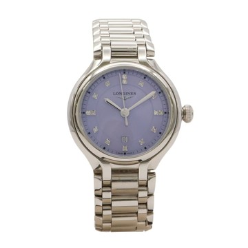 LONGINES 浪琴表 PrimaLuna 腕錶 薰衣草紫錶盤 12PD鑽石 不鏽鋼 【二手名牌BRAND OFF】