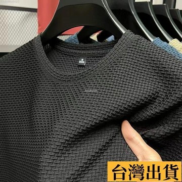 🌈台倉出庫🌈 竹節冰絲 男女款 短袖T恤 透氣涼感 圓領上衣 潮流 半袖 打底衫 夏季 休閒體恤 吸濕排汗 百搭 寬