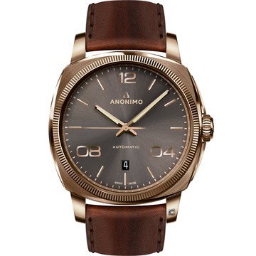 ANONIMO 吾名 EPURATO義式經典青銅機械男腕錶(AM400004441W88)-42mm-咖啡面皮革【刷卡回饋 分期0利率】【APP下單點數13倍送】