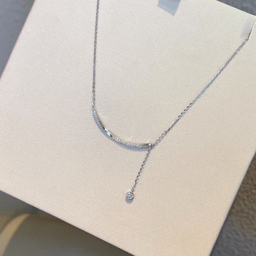 限時特賣🔥 「鈦鋼不掉色」微笑流蘇項鏈女ins輕奢高級吊墜鎖骨鏈情人節禮物