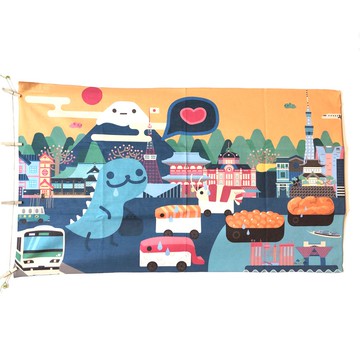 寂寞星球浴巾 - 單尼龍東京吃壽司-下單後製作-不接受退貨