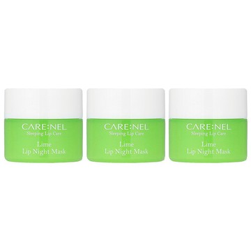 Care:Nel, 脣部夜間面膜套裝，酸橙香，3 片，每片（5 克）