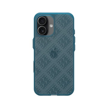 iPhone 17 Clear (相機按鈕) 夜幕藍 - Textured Glass: Luminous Sculpture 玻璃紋理系列：光映雕塑 - 經典鑽石花紋玻璃