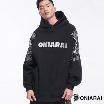 鬼洗 BLUE WAY-鬼洗黑客寬鬆連帽TEE(黑)