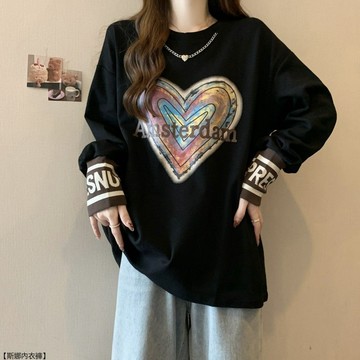 加厚德絨內搭打底衛衣女秋冬季寬鬆顯瘦加絨保暖長袖大碼上衣