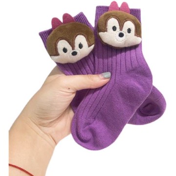 韓國兒童立體卡通公仔純棉可愛男童女童寶寶襪堆堆襪中筒兔子熊貓