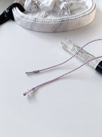 馬達加斯加粉晶 薰衣草色+玫瑰粉*2+粉藍 四股編 超極細 幸運繩