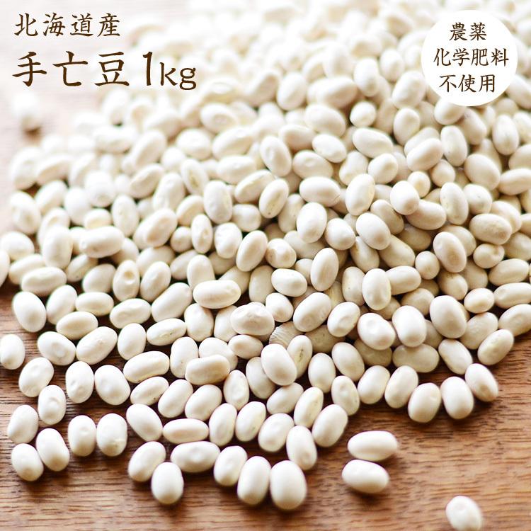 手亡豆 1kg 無農薬 北海道産 令和3年産 農薬・化学肥料不使用 白いんげん 小粒