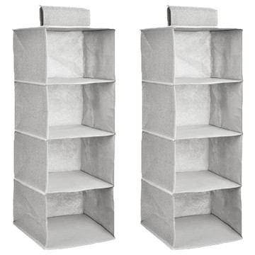 衣櫃收納掛袋 麻棉+PP板 可水洗  灰色  64 x 27 x 26cm