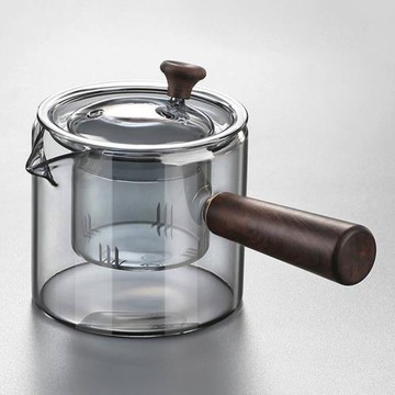 茶壺玻璃側把家用煮茶壺可加熱耐高溫功夫茶具茶水分離過濾泡茶壺