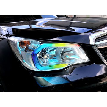 小馬汽車工坊_SUBARU_forester_4代森林人_日行燈_7彩透明車燈眉_DIY燈眉貼