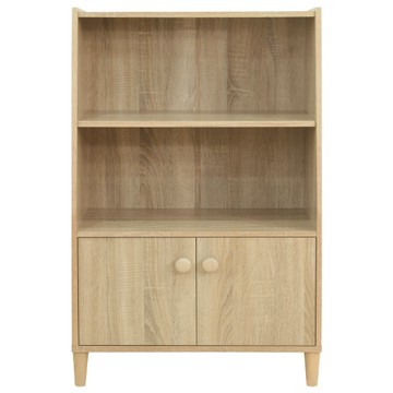 《HOPMA》美背日式簡約三層二門收納櫃 台灣製造 儲藏收納 玄關櫃 置物書櫃-淺橡(漂流)木