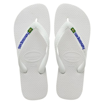 HAVAIANAS 哈瓦仕 人字拖 巴西國旗 白色 拖鞋 男女 (布魯克林) 41108500001U