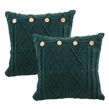 THiRTEEN 拾叁家居 多色針織毛衣抱枕套  45 x 45cm  墨綠色