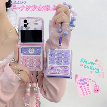 少女風電話機vivoxflip手機殼折疊屏vivoxflip保護套全包鉸鏈vivoXFlip防摔殼創意彩繪vivoxflip個性女款翻蓋