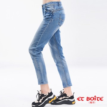 【買1送1】經典弧線男友褲(淺藍) - BLUE WAY ET BOITE箱子