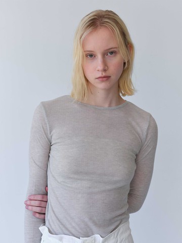 LABELING LONG SLEEVE T-SHIRT [LIGHT GRAY]