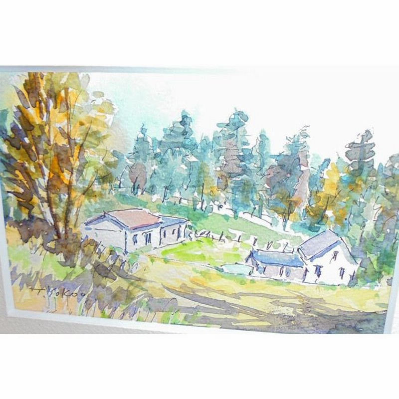 昭和レトロ 八千代作 水墨画 自然 風景画 絵画 絵 飾り インテリア 昭和レトロ 八千代作 水彩画 自然 風景画 山 額入り 額装 絵画