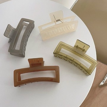 髮夾 女生髮夾 馬尾 盤髮 現貨 4色 果凍色 大髮夾 大方夾 髮夾 長髮必備 鯊魚夾 果凍色 透明 時尚