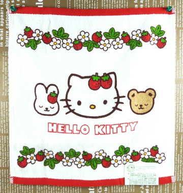 【震撼精品百貨】Hello Kitty 凱蒂貓 中方巾 環保草莓 震撼日式精品百貨