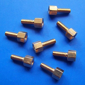 銅柱螺絲 英制六角銅柱4#-40*4+7一百個 電腦串口專用螺絲 美制