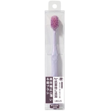 Shinmia欣芯潔銀離子抗菌寬薄牙刷-紫色