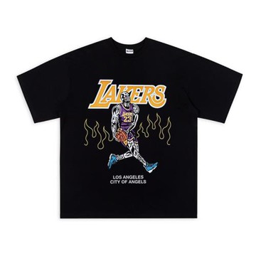 LBJ james勒布朗詹姆斯lakers湖人23美式vintage大碼潮流短袖t恤